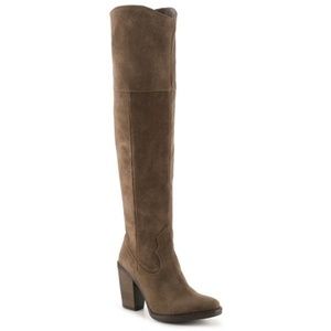 Steve Madden Rasmus Taupe Suede Tall Boots, sz 7.5